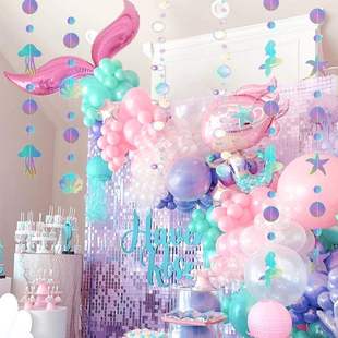 Ocean DPecoration Theme Party Lacq Birthday 极速Mermaid