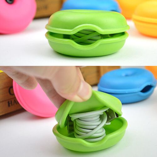 新品Earphone Cable Organizer Case Turtle Shape RWrap Wire Wi