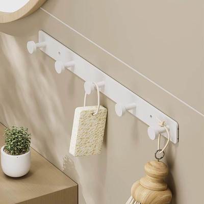 极速奶油风白色毛巾挂钩衣服衣帽钩入户I进门玄关挂衣钩免打孔钥