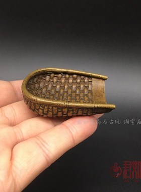 极速做旧工艺实心黄铜五谷丰登铜簸箕摆件小簸Q箕农具铜工艺品桌