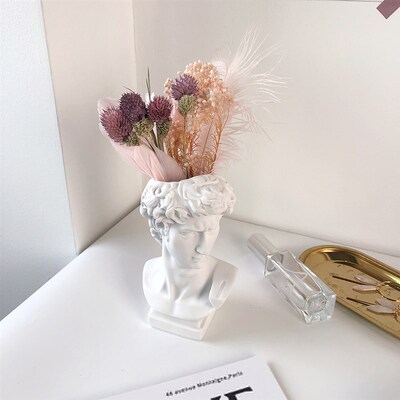 极速Nordic David Floower Vase Home Decor Vintage Human Head