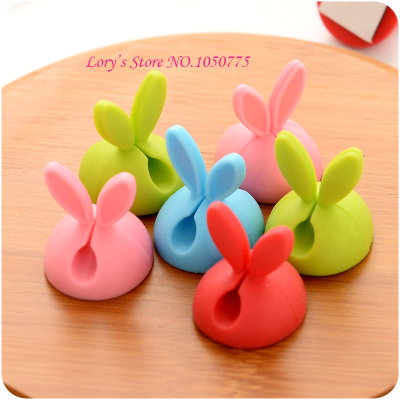 极速Hot Lovely Rabbit rEar Shape TPR Wire Retainer Cable Win