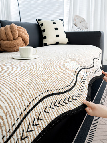 法式覆古异形雪尼尔沙发盖垫2025新款四季通用固定防滑一片式坐垫