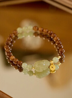 【半生渡】烟紫色库克新中式设计菩提果 原创国风单圈手串3182