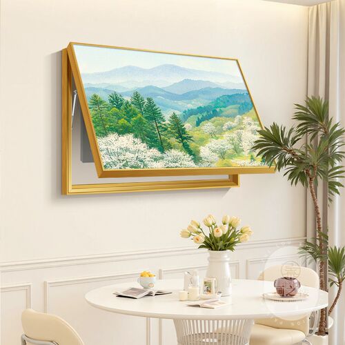 热销野地美树子电表箱挂画日式原木D风网线盒免打孔装饰画电闸遮