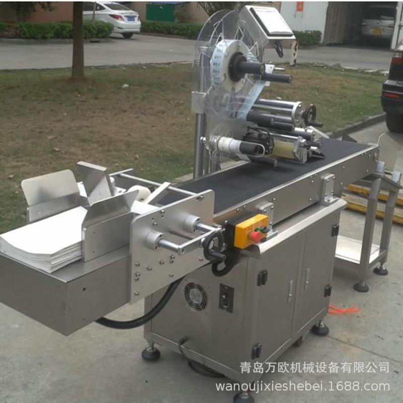 厂家供应BLW全自动分 页平贴面标机卡片袋子不干胶面贴标平机