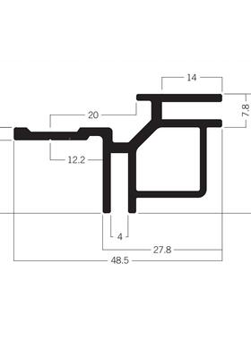 特-XM-M02装套L型方柱展位配布型材40120M卡M方柱单边内外转角用F