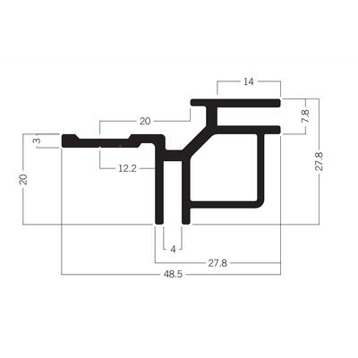 特-XM-M02装套L型方柱展位配布型材40120M卡M方柱单边内外转角用F