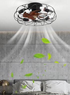 跨境110v美式复古色工业吸顶风扇黑工业吊扇灯灯厅餐风扇吊灯