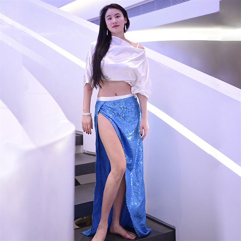 速发肚皮舞练子服秋亮新款表演演出服冬片仙套装裙功东方