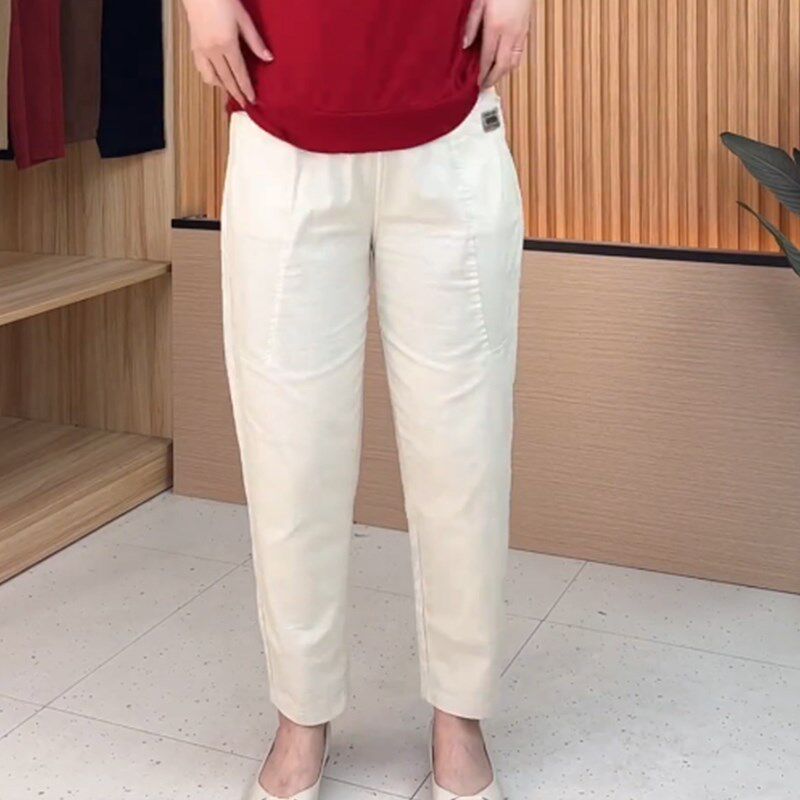 速发20搭4春秋冬水洗弹力棉哈伦裤时尚D2妈妈装百休闲裤纯色简约