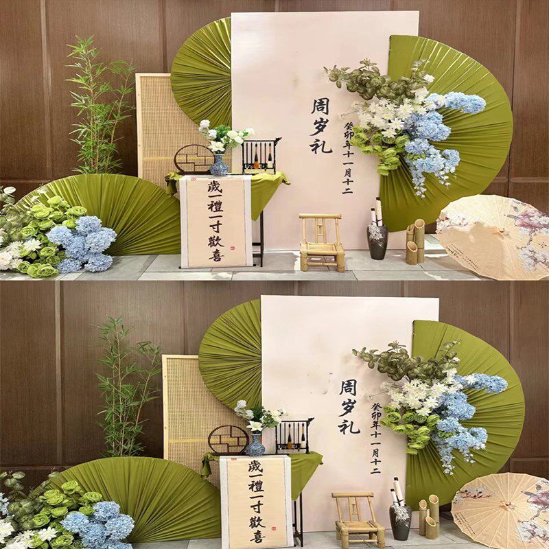 速发婚庆道具弹力布艺褶皱半圆环扇形婚礼舞台布置迎宾区背景南洋