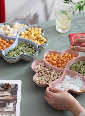 速发Lht Straw Grid Plate Fruit Plate Fily Wivig RoomlP ate