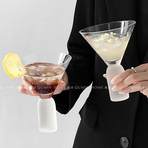 速发趣皿奢轻风鸡饮酒杯子磨砂玻璃冷尾果汁宴会杯甜品杯子半底杯