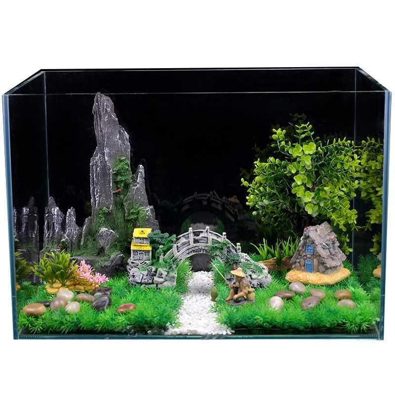 速发鱼缸造饰装景 全套鱼缸照景造 景假花水族箱乌龟缸装饰假山套