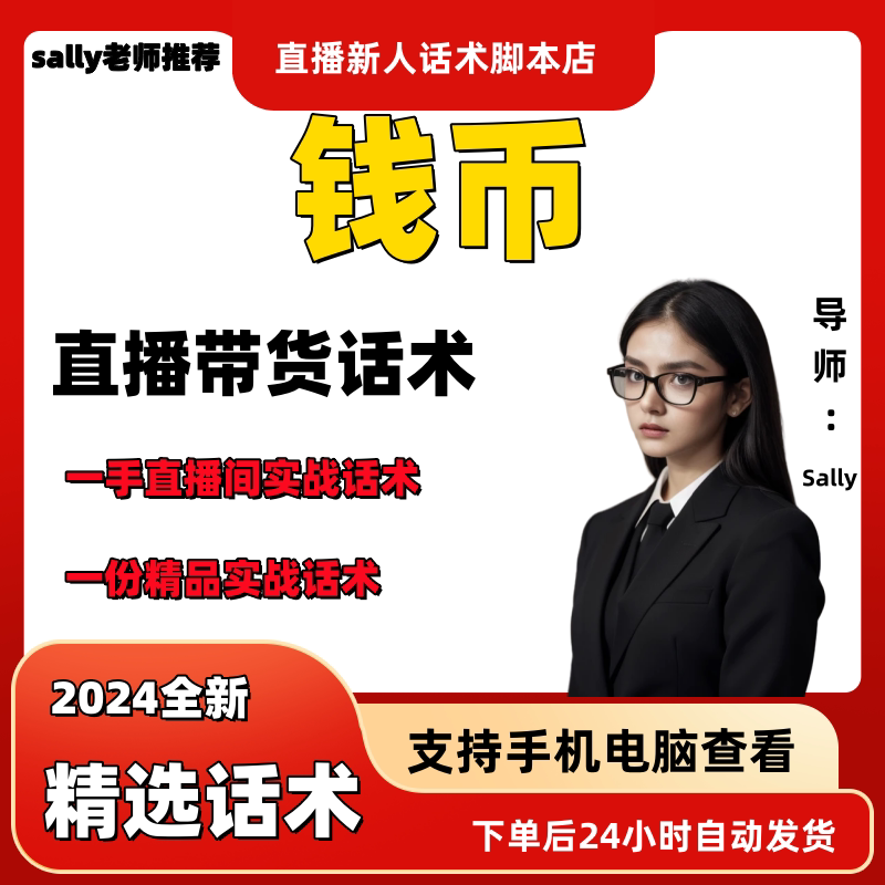 钱币直播话术大全淘宝抖音快手视频号带货互动直播间主播话术