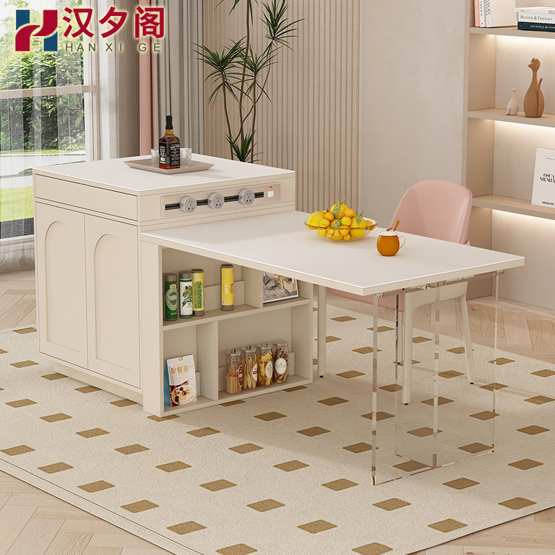 速发中油风台板岛台悬浮餐桌一体组合厨房奶岛台茶水桌吧岩柜岛台,住宅家具,岩板餐桌,淘宝优惠券,粉丝福利购,淘宝优惠卷