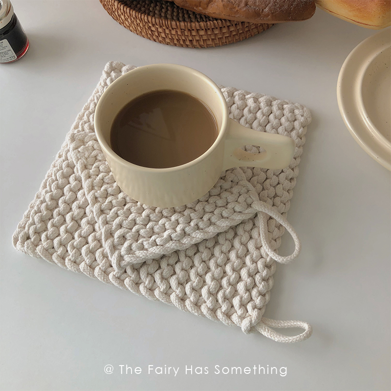 速发用式棉隔编织餐桌线热垫防烫家日耐高温风简约盘子杯垫锅垫碗