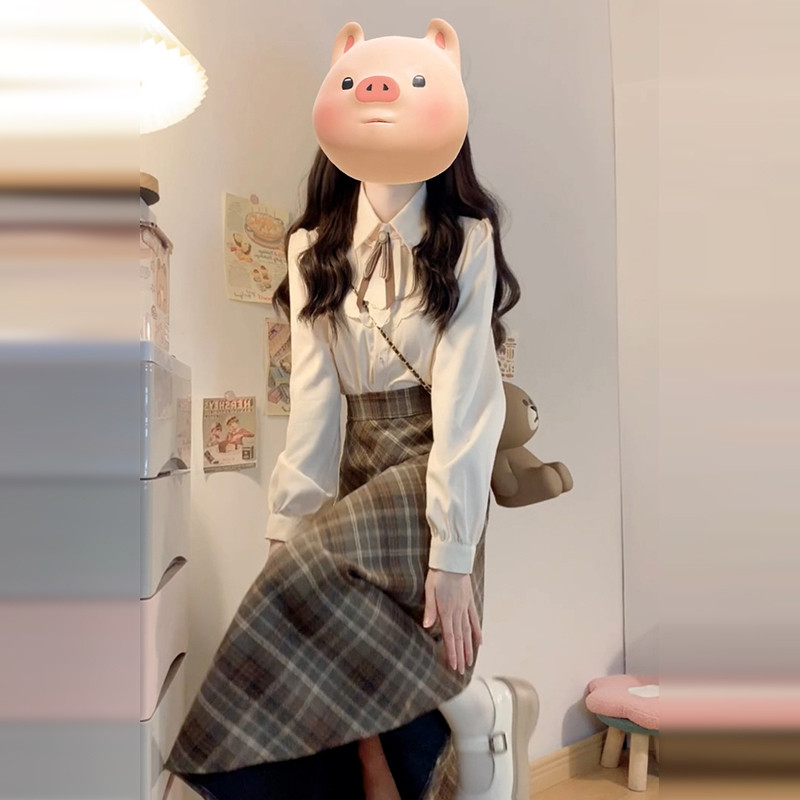 速发一秋裙季小个子韩系穿搭深整套学院风连衣冬子套装2024新款长