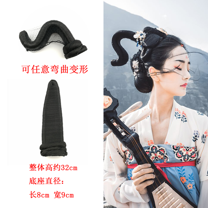 速发顶款古装唐朝襦裙头服假发包飞天发髻影楼汉多古风假发垫发包
