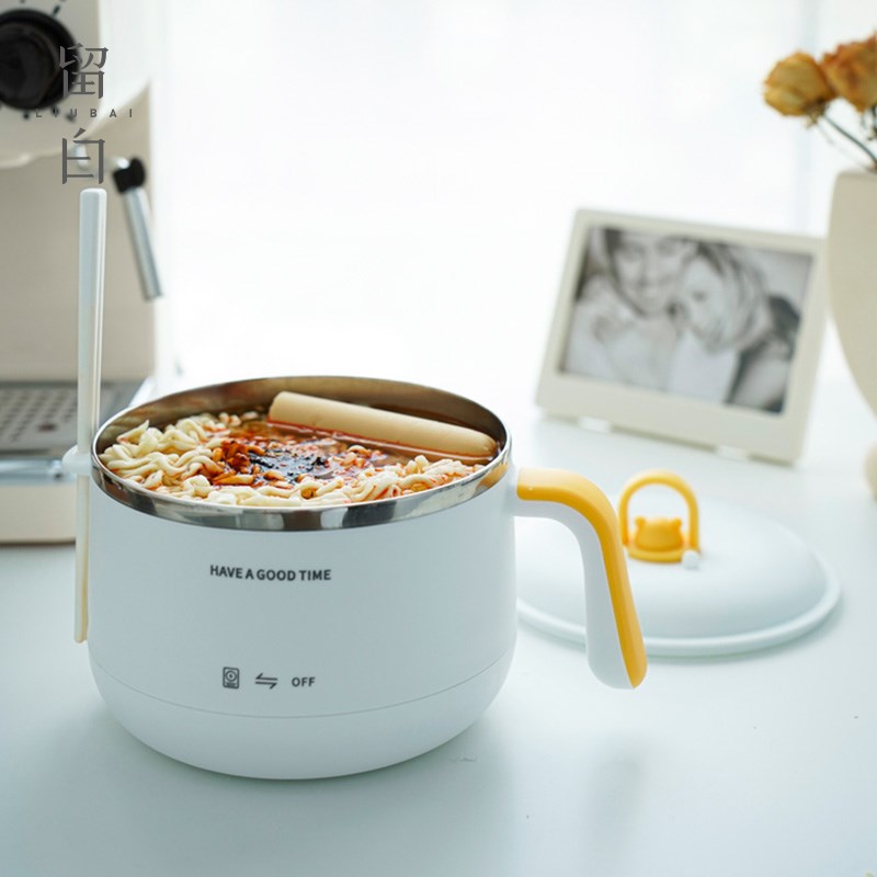 速发留白04不锈钢泡面碗碗盖防烫学生宿舍方便面饭带量容大碗筷套