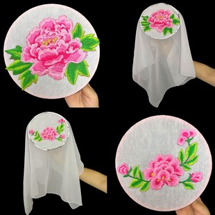 速发绣子叠香钱鼓舞粤绣粤美绷童舞蹈比赛道具古典刺绣儿影手拿鼓