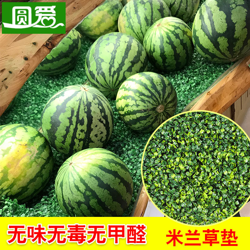 速发水果店草绿假草皮装修布的创意铺坪色垫子摆卖果蔬置绿毯