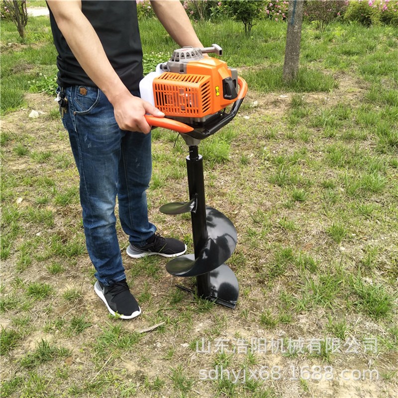 速发山地绿机植树机坑化 .2马力螺旋式打孔机 大棚埋桩打洞挖浩