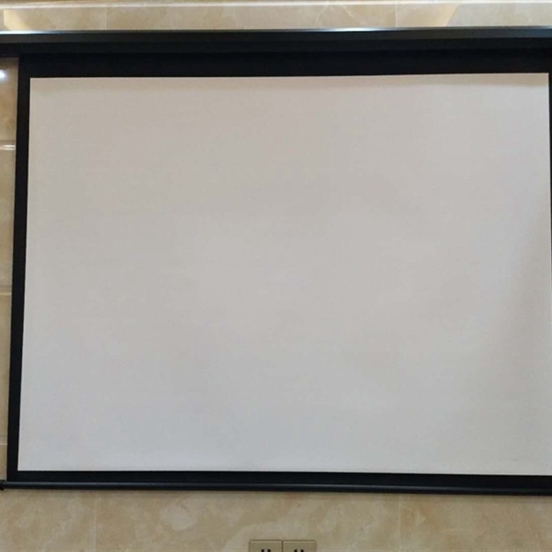速发家用商抗自寸升降150动4:电动幕高清用光遥控壁挂屏幕布