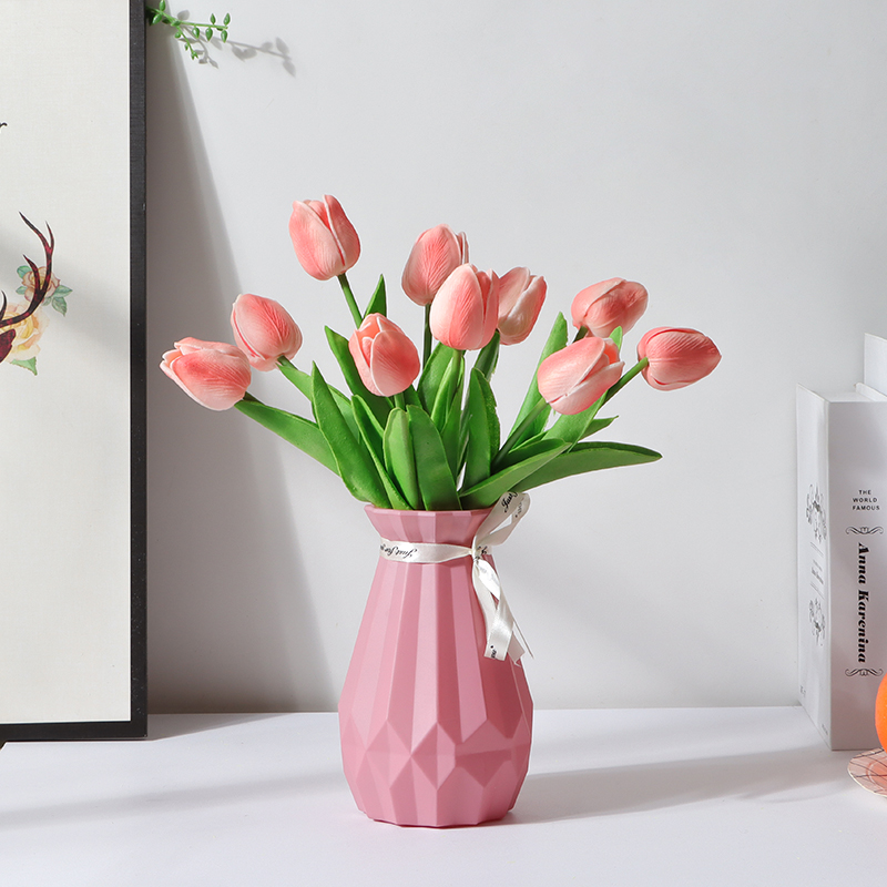 速发假花郁金香花装花家居客厅假饰花瓶餐桌桌面摆件花艺干花花束