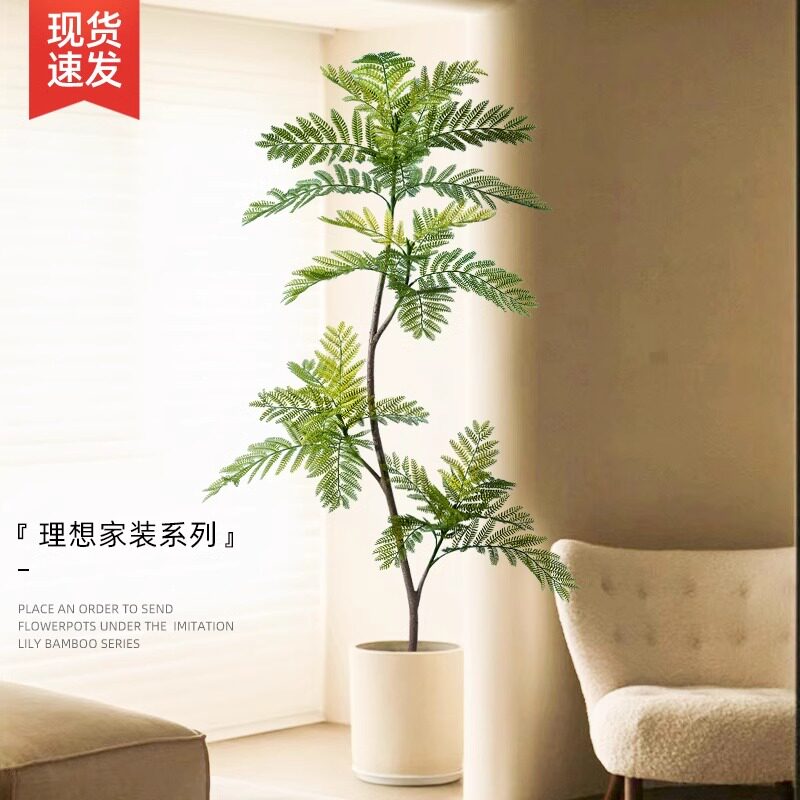 速发装花楹风室内客厅角落蓝饰摆件置装店橱窗布服仿生绿植物