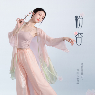 速发古典舞蹈汉飘逸粉色服服身韵仙上衣中国舞服气纱衣舞蹈服演出