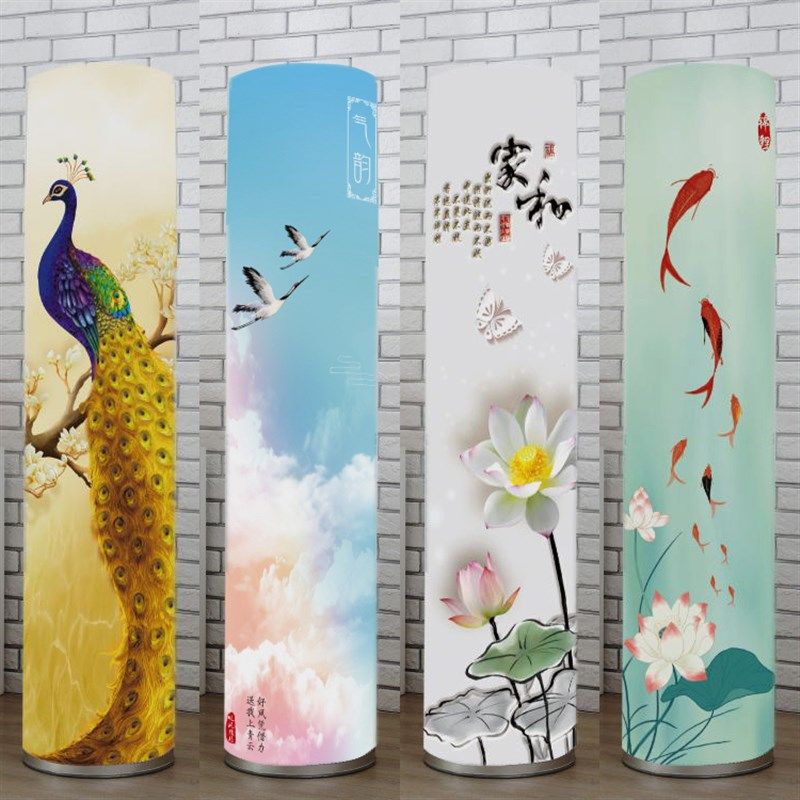 速发圆柱空调罩圆形立形新中式防尘罩圆柱式通用型家用室内全包圆