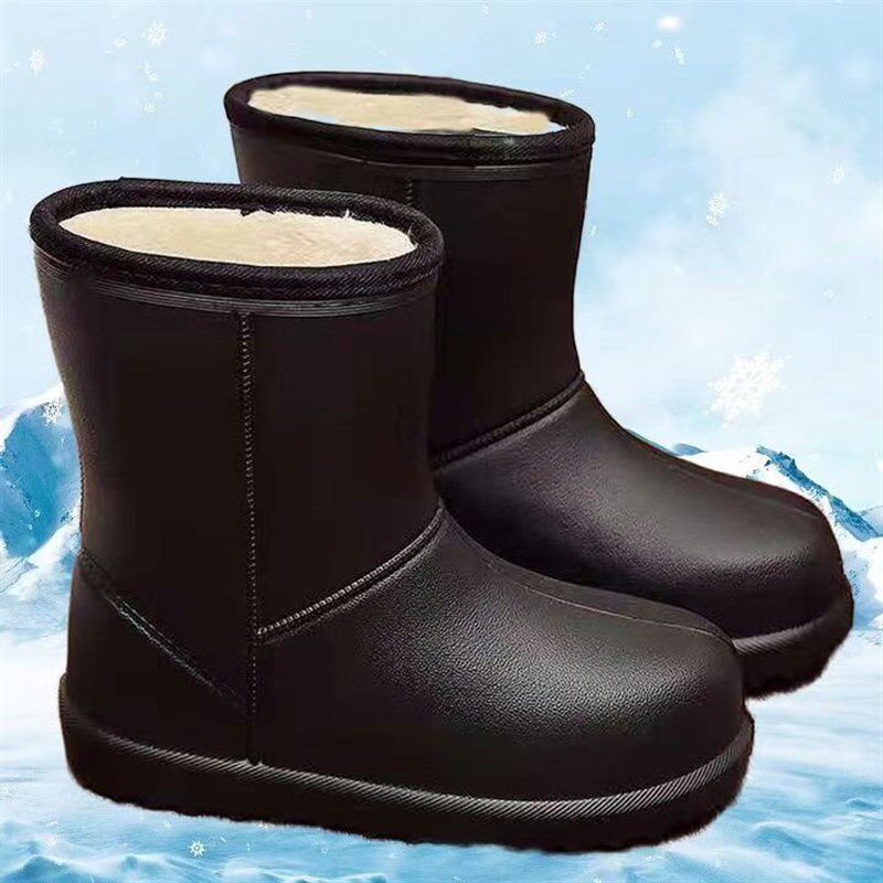 速发冬季棉水防鞋加绒士一体洗车泡沫雪地靴棉鞋雨厚底防滑耐磨