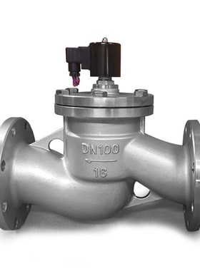 ZBSF不锈钢法兰蒸汽电磁控制阀220v常闭电磁阀24v高温2L活塞式宏