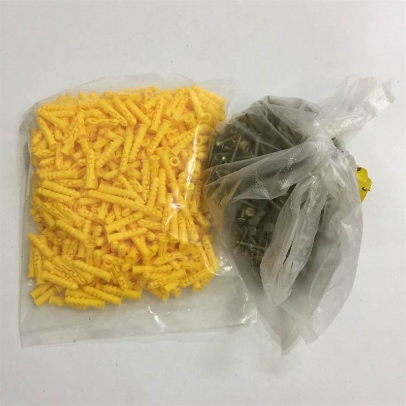 6厘膨胶涨彭胀管螺丝胶q塞自攻钉配套胶粒澎涨膨胀塞管200装塑料.