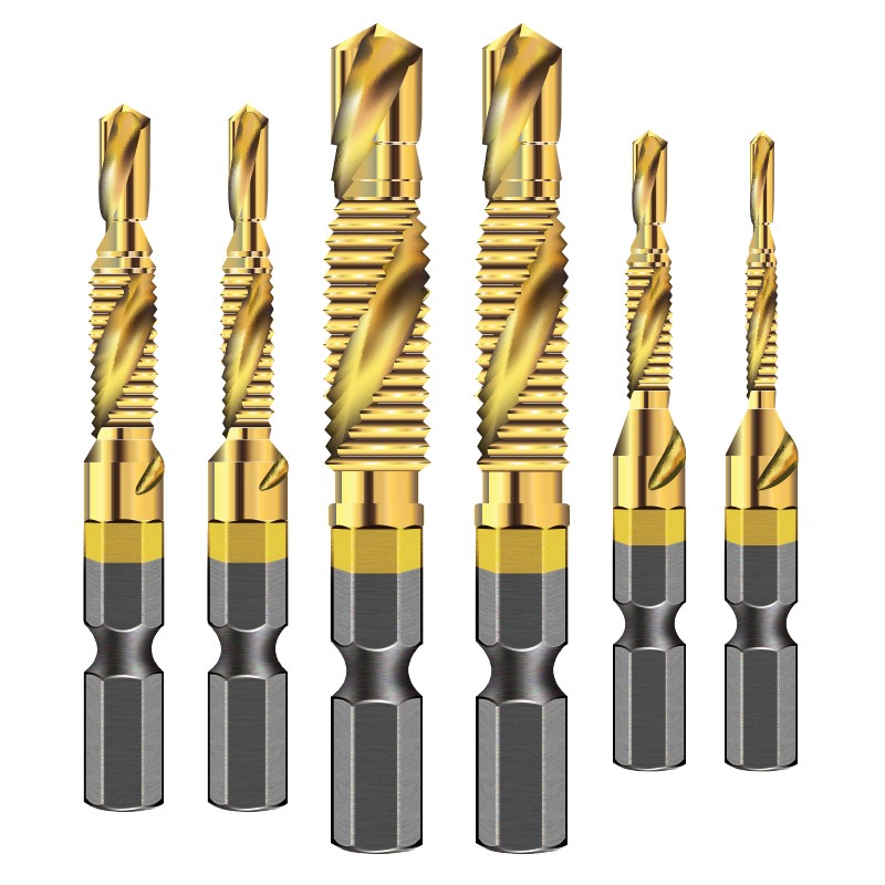 六角柄钻攻倒e角一体复合丝攻丝锥钻头 螺旋机用丝锥m3m4m5m6m8m1