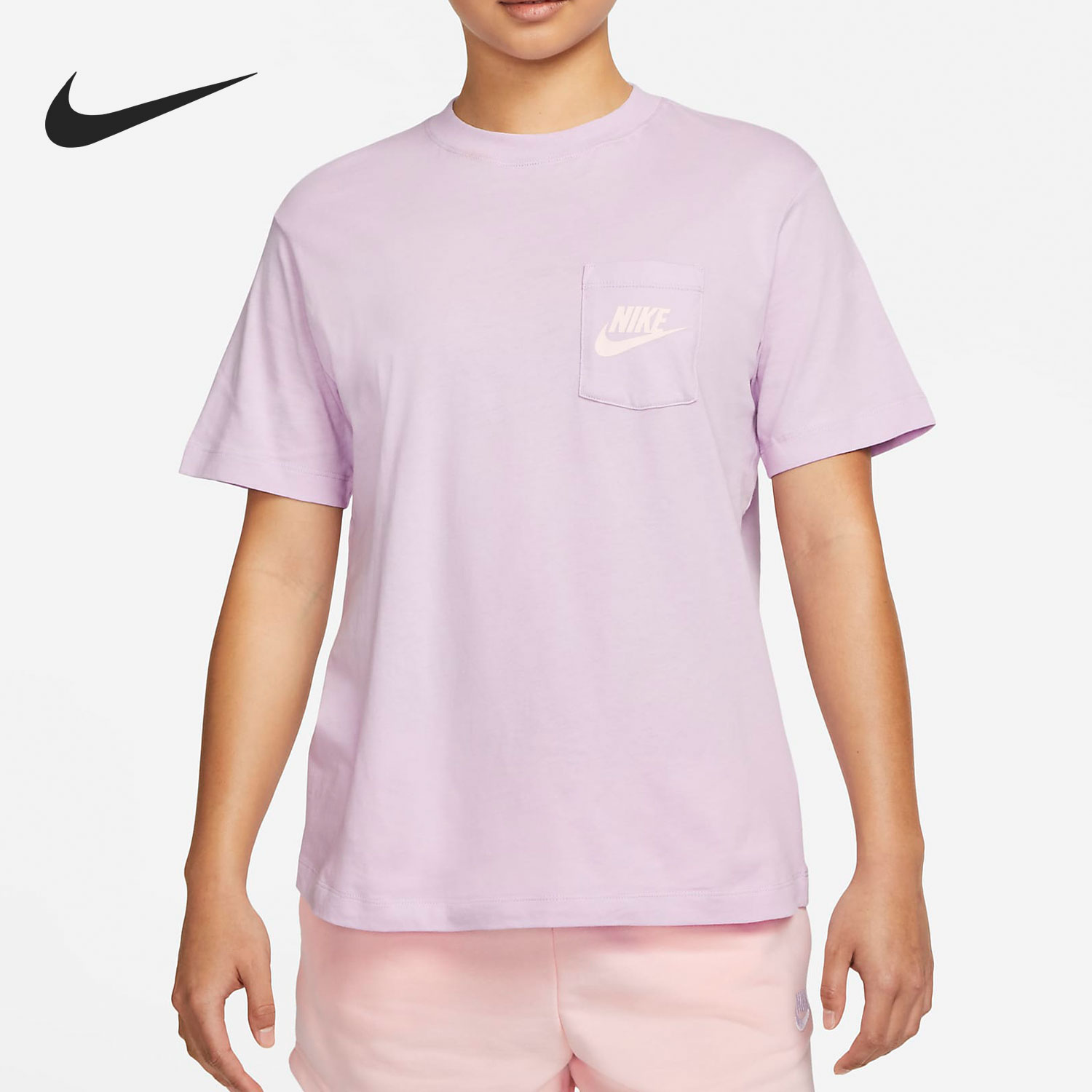 Nike/耐克正品女子柔软轻盈印花口袋运动短袖T恤 DQ3154-530
