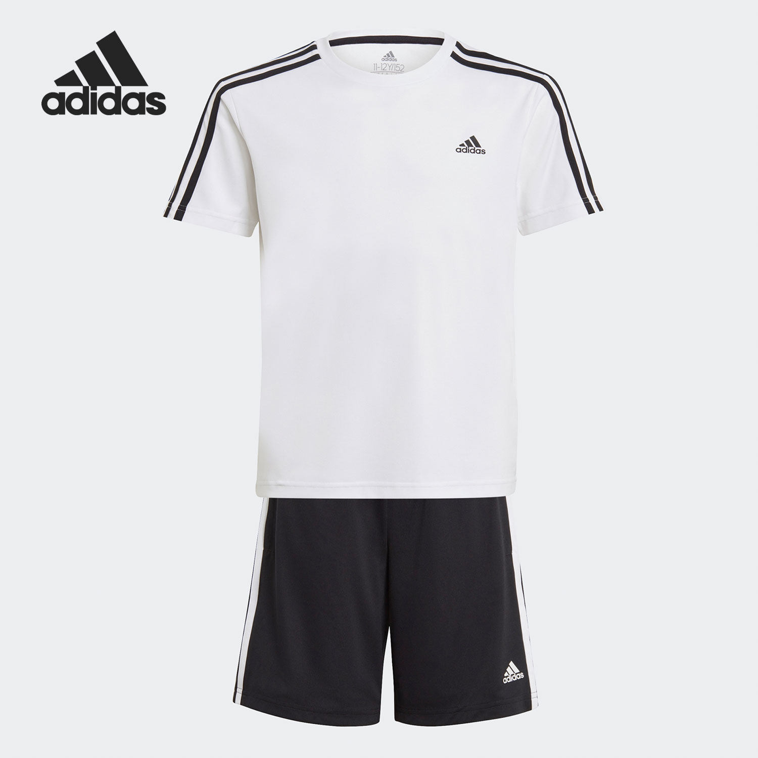 Adidas/阿迪达斯正品夏短袖运动两件套装男子大小童 GN1492