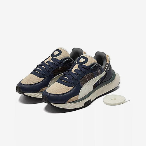 Puma/彪马正品新款男女法兰绒格纹低帮透气运动休闲鞋384186-01