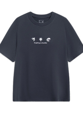 Lining/李宁正品夏季女子运动生活系列刺绣宽松短袖T恤AHST236