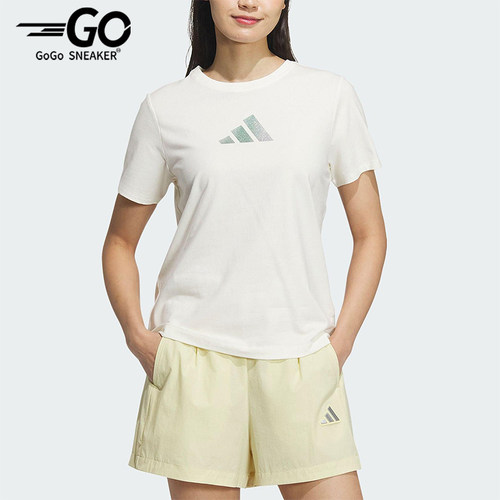 Adidas/阿迪达斯正品2025夏款女士透气户外健身经典运动T恤JM8803