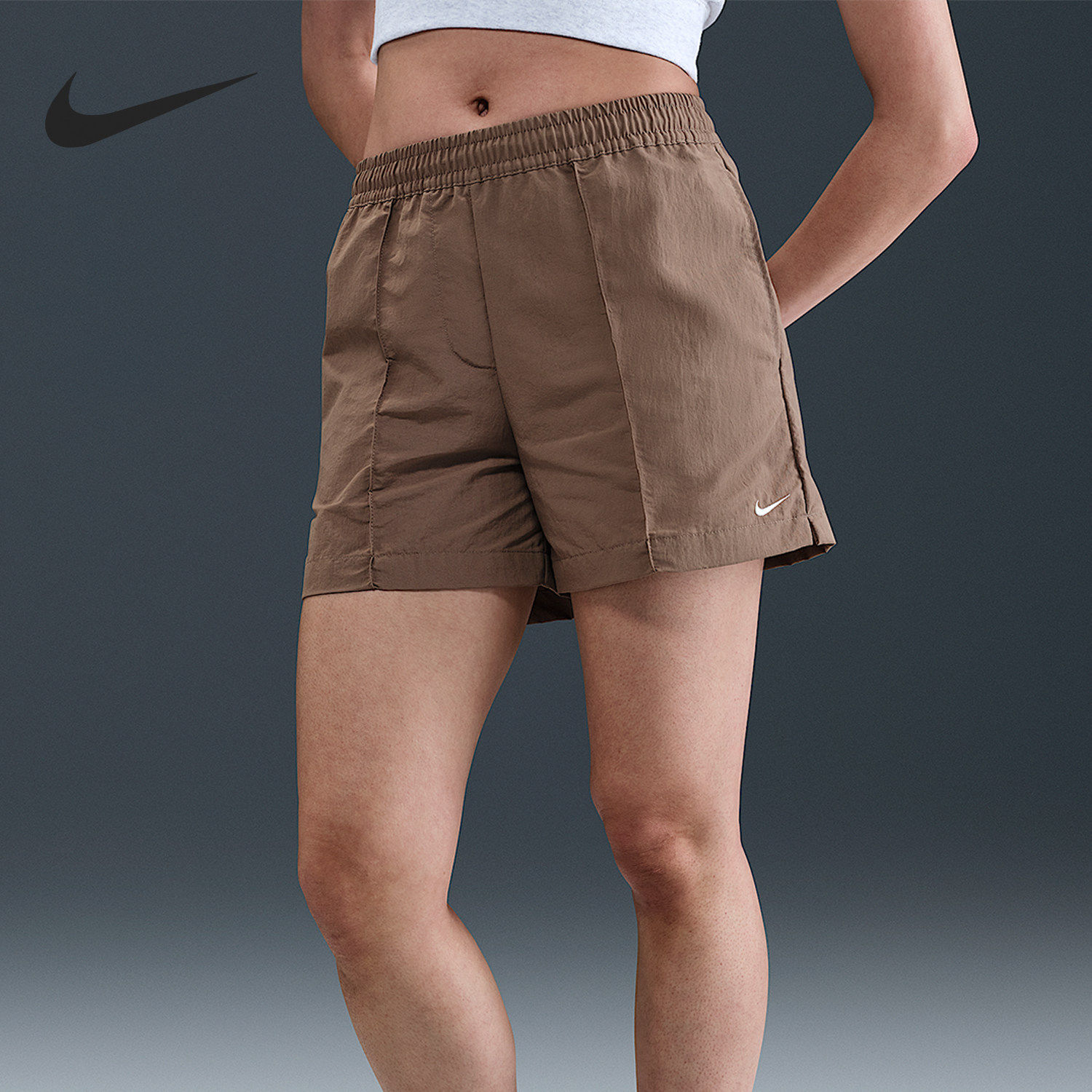Nike耐克女松紧腰三分休闲短裤
