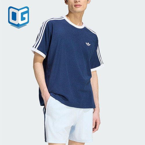Adidas/阿迪达斯正品三叶草男女同款V领短袖套头Polo衫KW7398