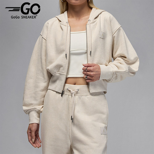 Nike/耐克正品JORDAN女士运动短款针织连帽休闲外套IB9864-104