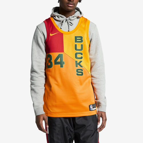 Nike耐克正品NBA雄鹿队男字母哥吸湿排汗速干无袖球衣AJ4624-717
