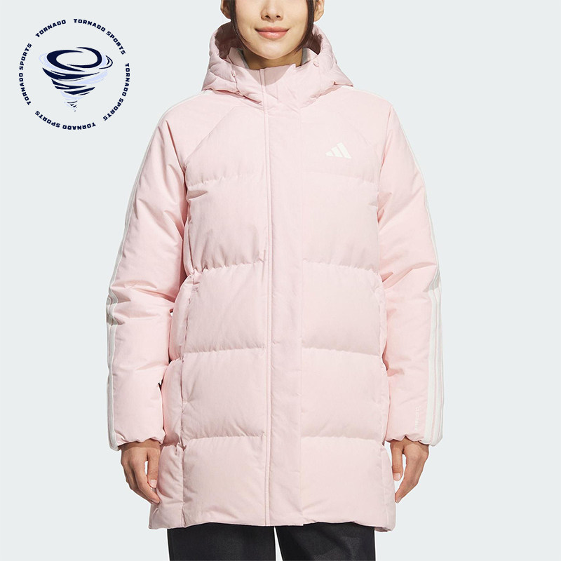 Adidas/阿迪达斯正品2025秋季款女士休闲保暖中长款羽绒服KC2484