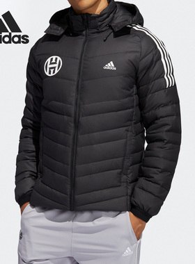 Adidas/阿迪达斯男子篮球运动冬季可拆连帽夹克外套 GI6666
