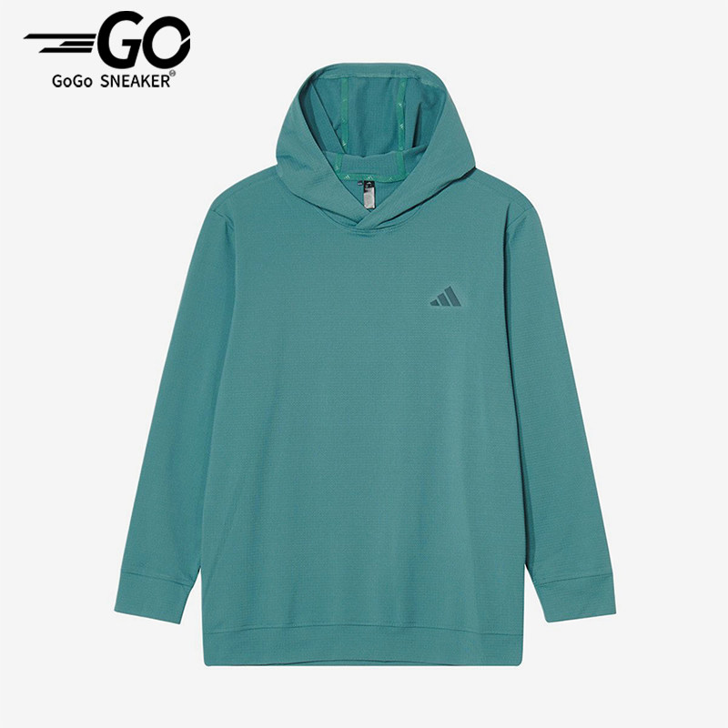 Adidas/阿迪达斯正品新款男绿色高尔夫经典简约连帽卫衣JX4192