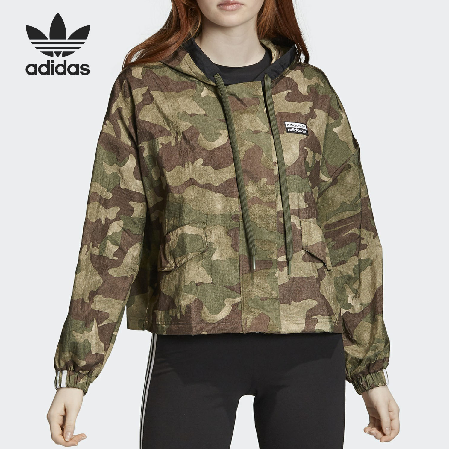 Adidas/阿迪达斯官方正品三叶草 Windbreaker 女子连帽外套ED5816